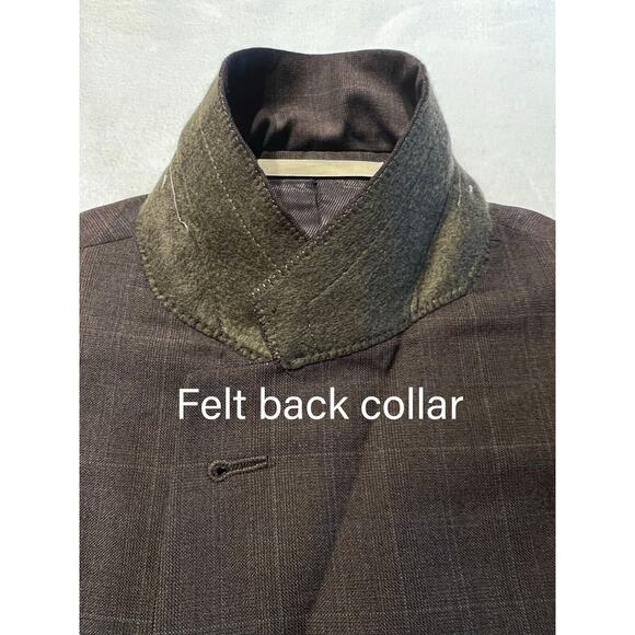 Burberry London 42L Brown Blue Tan Plaid Designer Blazer Sport Coat Jacket - Picture 6 of 16